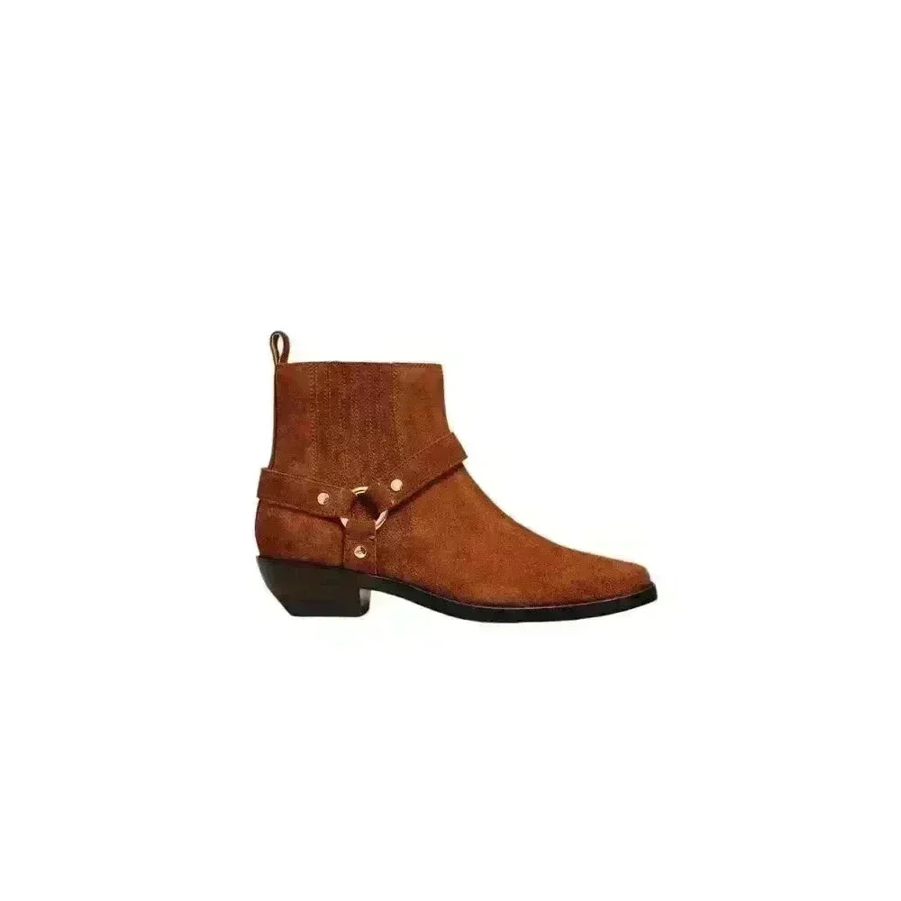 Madewell Women’s Santiago Western Ankle Boot. Size:6 Leather Lining Suede Upper - Picture 2 of 3